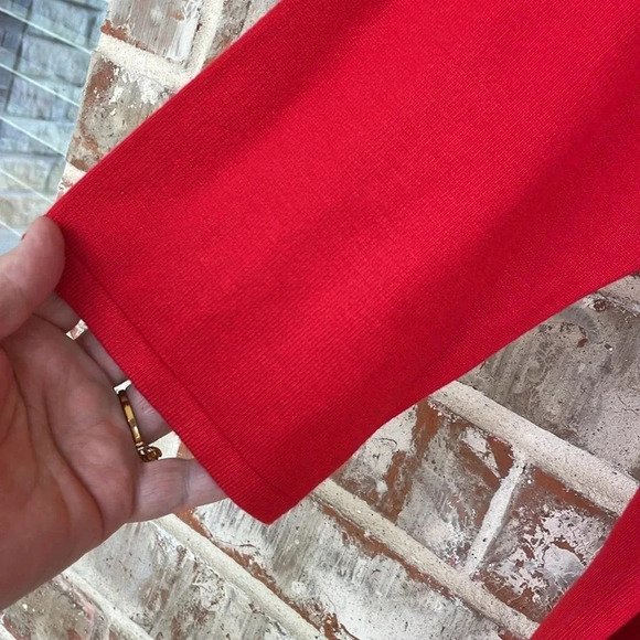 Ruby Road Red Rosette Sequin  Scoop Neck Sweater - Picture 4 of 9